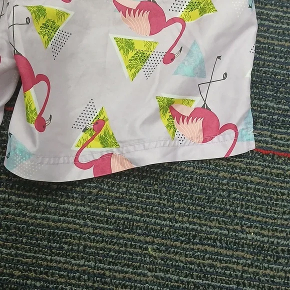 George Men’s SM(28-30) Pink Fun Flamingo Drawstring Lined Swim Trunks - Picture 6 of 7